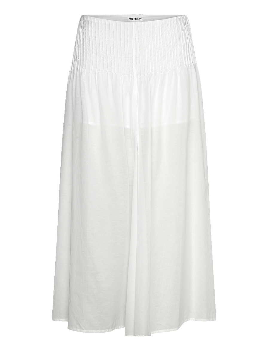 Weekday - Pleated Mid Rise Maxi Skirt - maxi nederdele - white - 0
