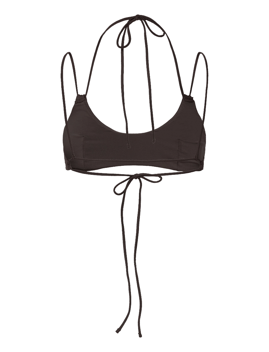 Weekday - Bikini Top - bandeau-bikinis - dark brown - 1