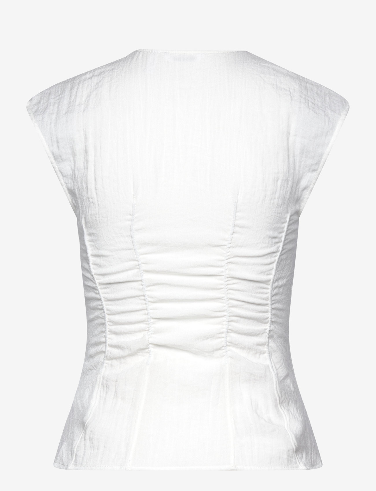 Weekday - Crinkle Fitted Top - white - 1