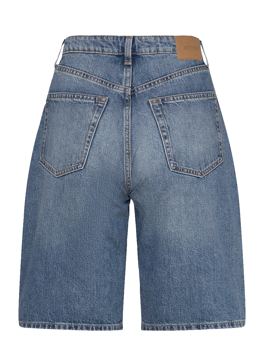 Weekday - Curve High Waisted Wide Leg Denim Shorts - jeansshorts - blue horses - 1