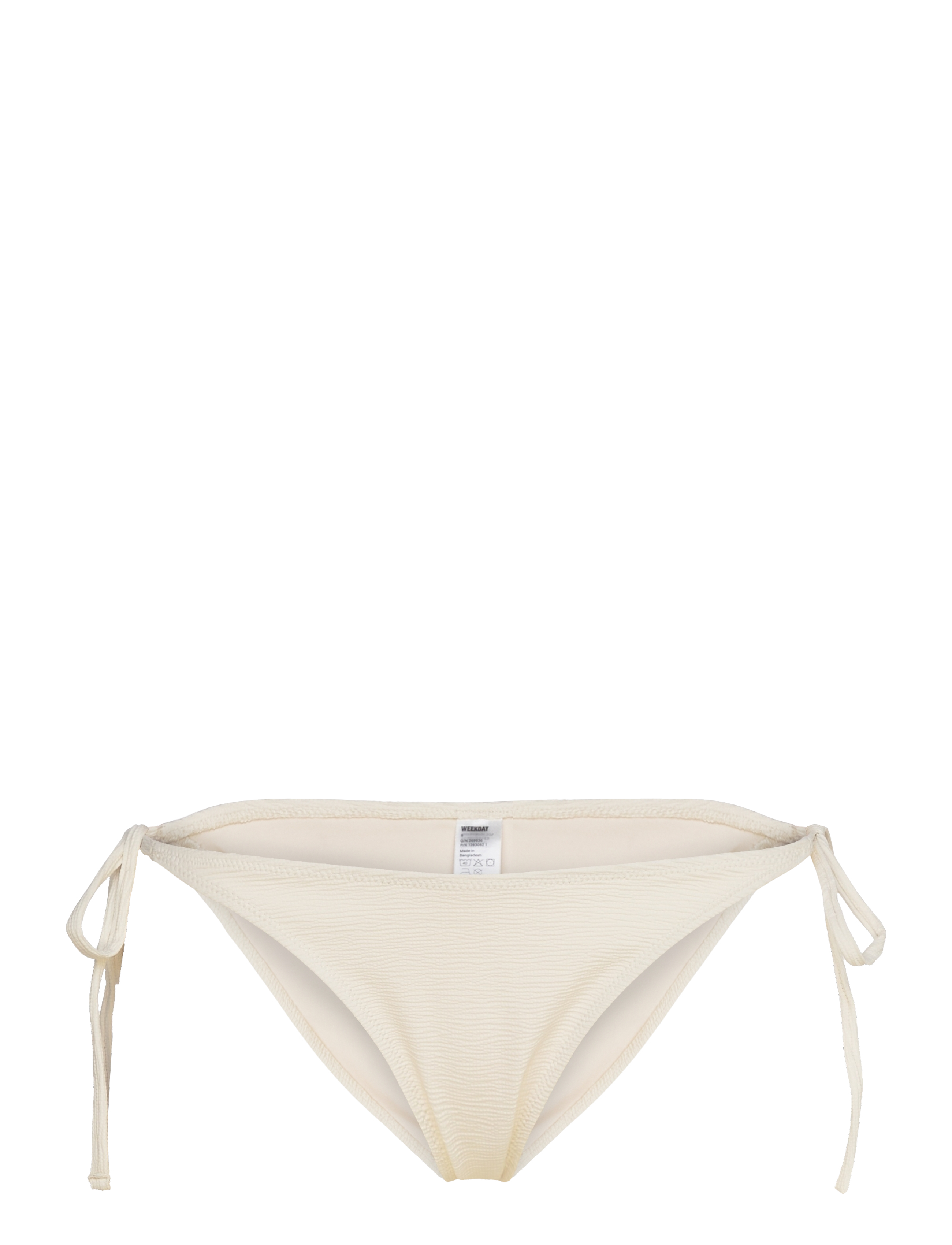 Weekday Structured Strappy Tie Bikini Unterteile, L, Weiß - Side-tie Bikinis, Frauen