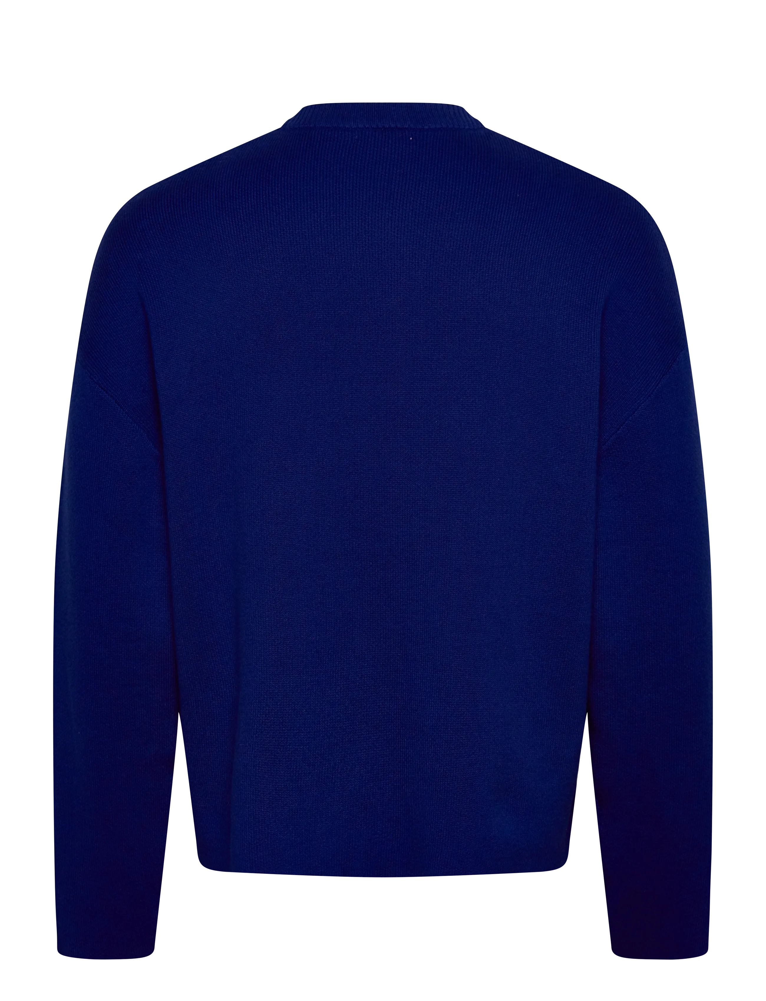 Weekday - Boxy Knitted Cotton Sweater - rundhals - bright blue - 1