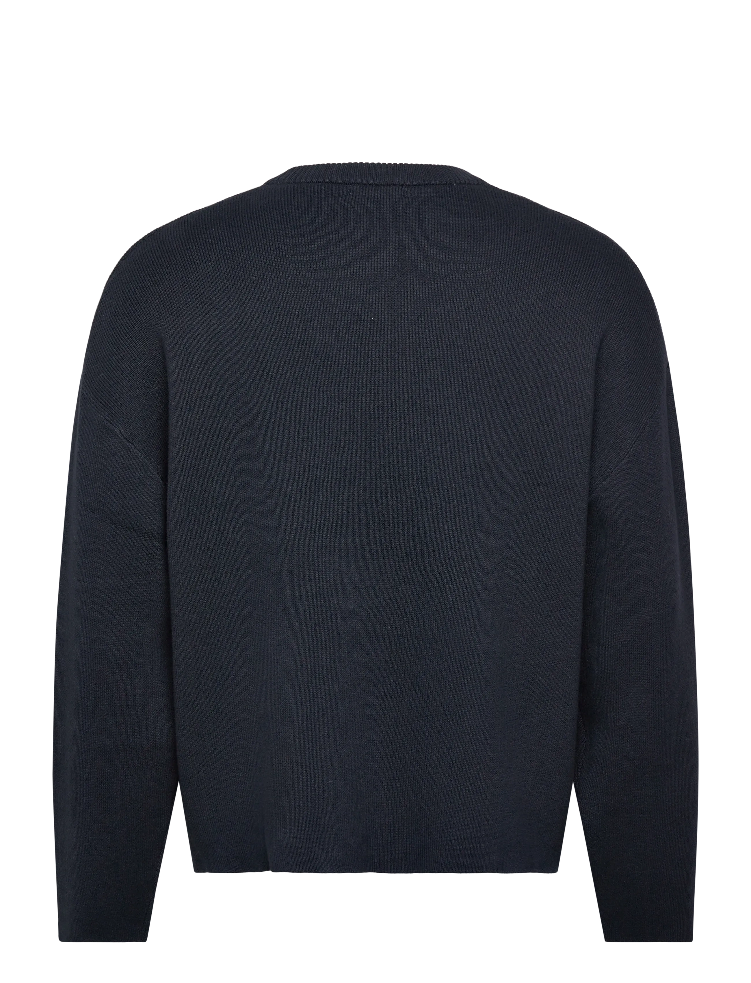 Weekday - Boxy Knitted Cotton Sweater - rund hals - navy - 1
