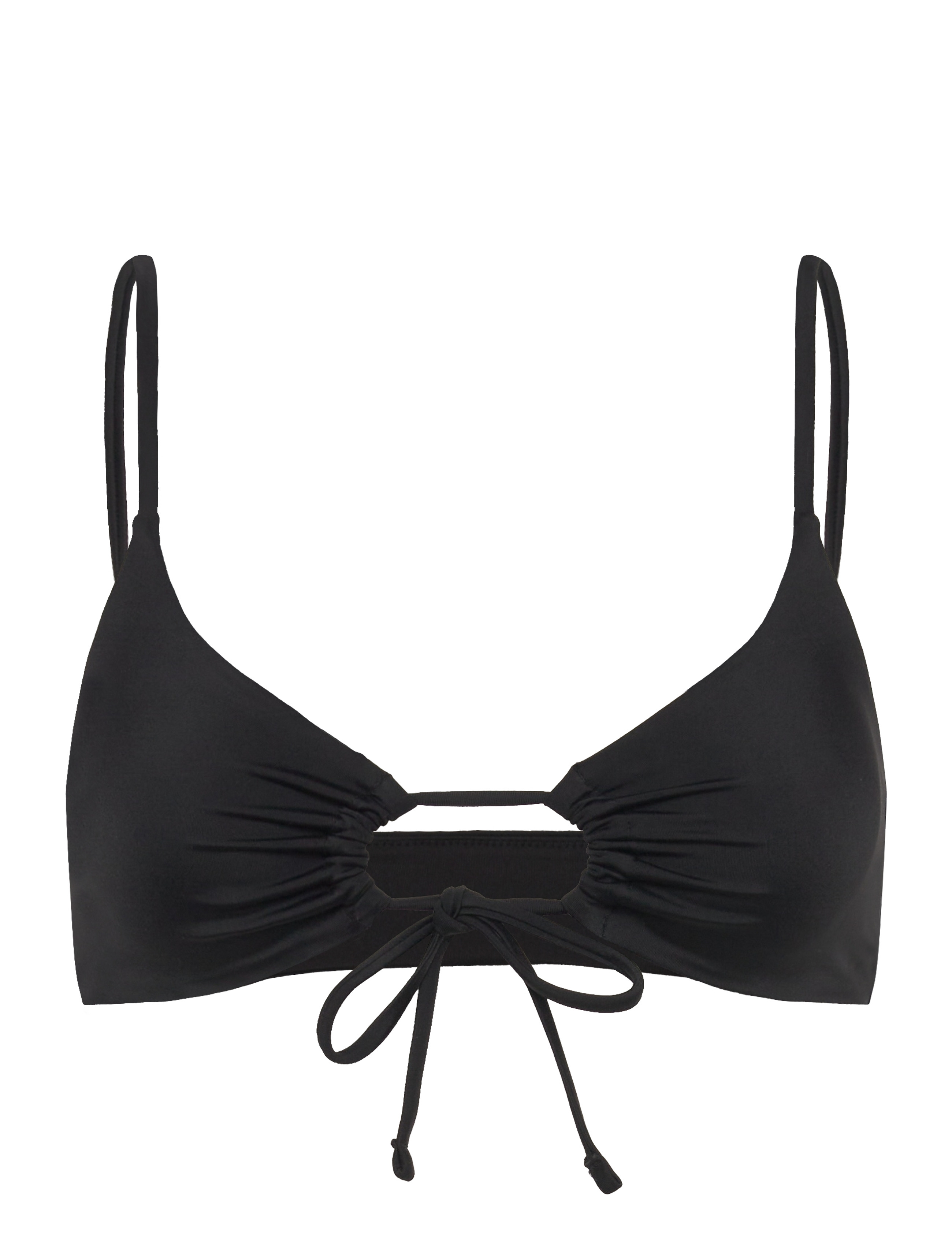 Weekday Ruched Triangle Bikini Top, Kvinder, Rynket Trekant Bikinitop, Sort, Str: XXS