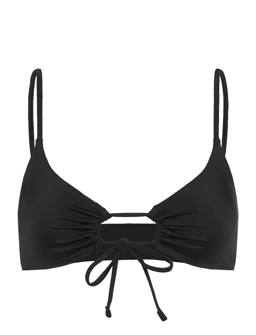 Weekday - Ruched Triangle Bikini Top - black - 0