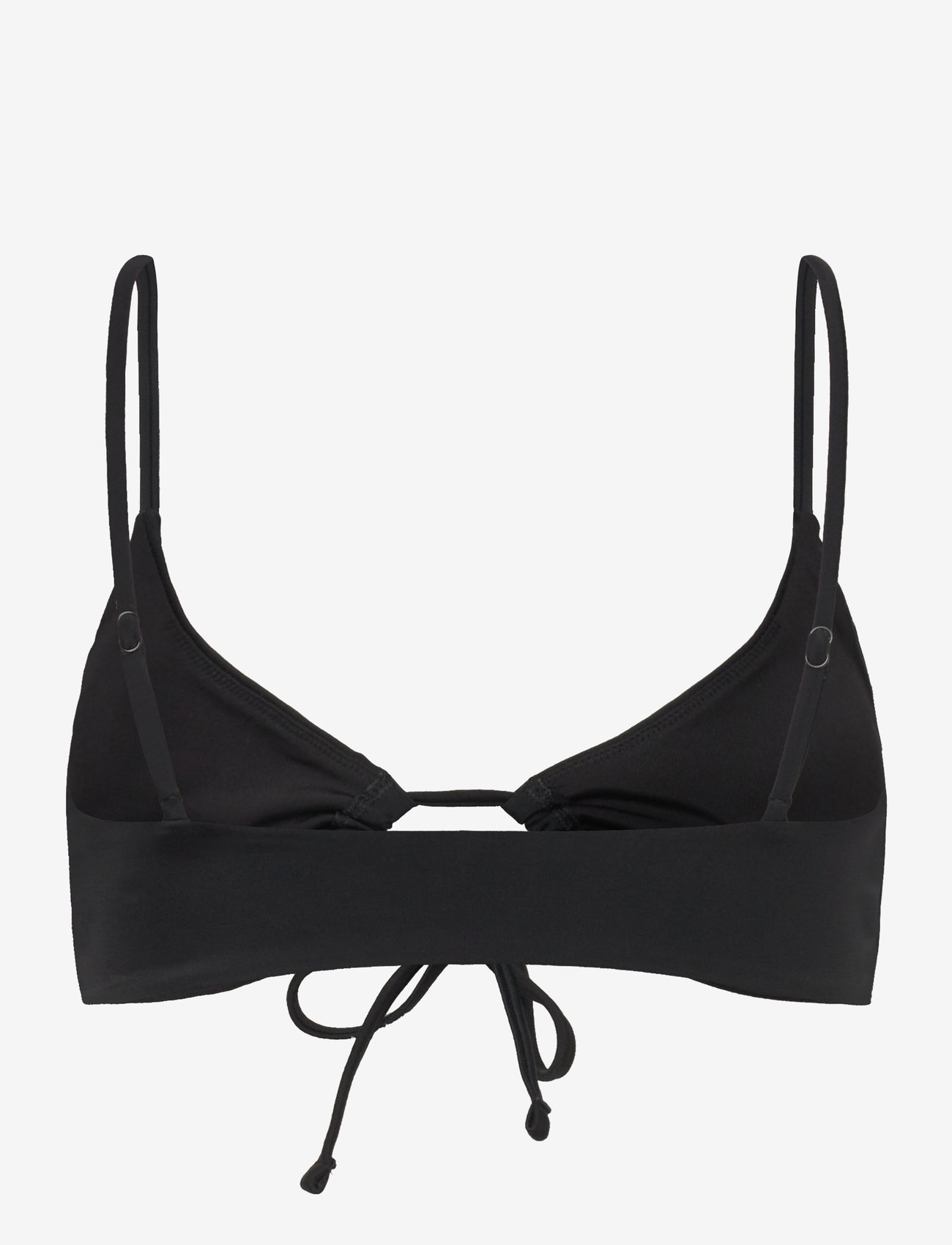 Weekday - Ruched Triangle Bikini Top - trikampio formos bikinio liemenėlės - black - 1