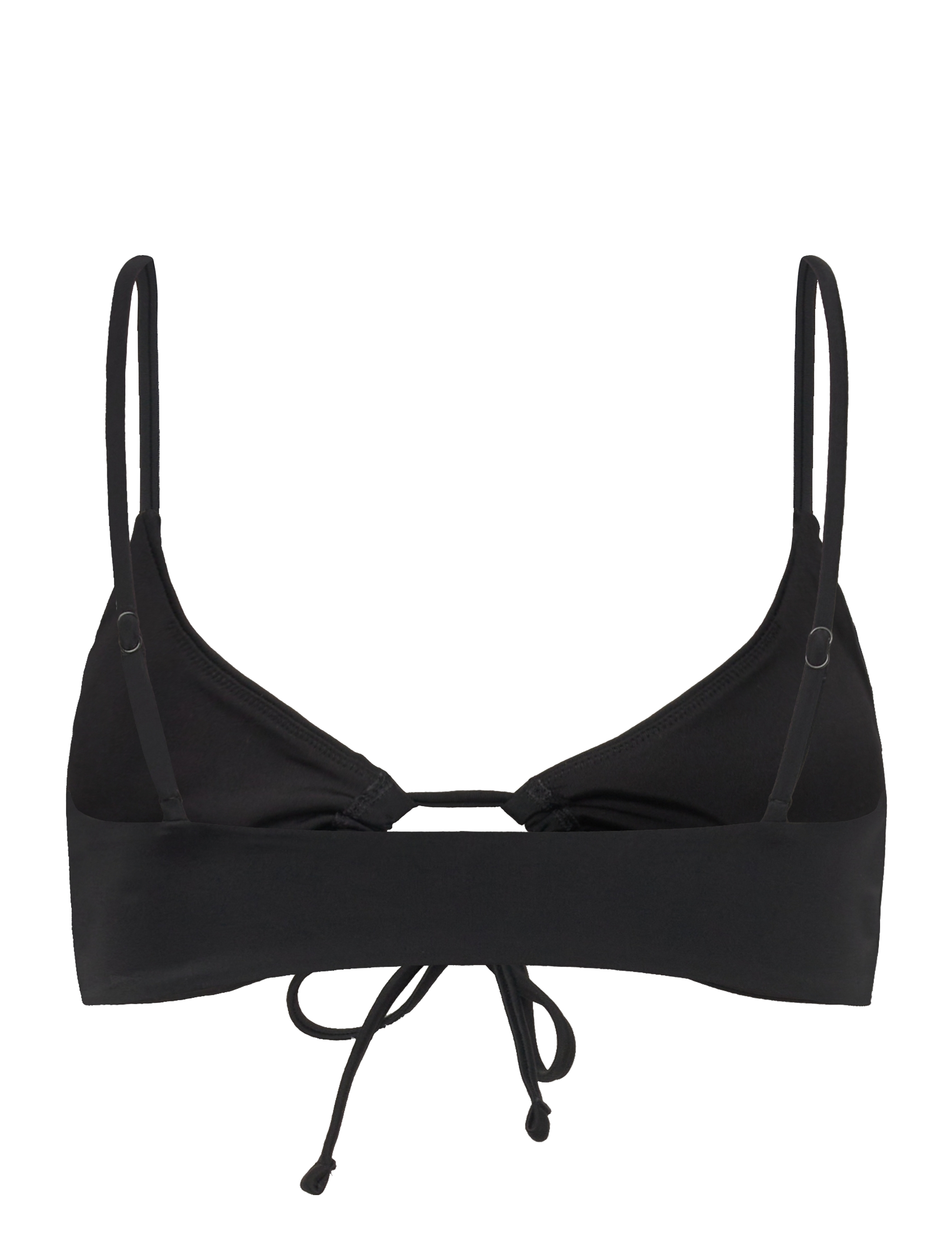 Weekday - Ruched Triangle Bikini Top - black - 1