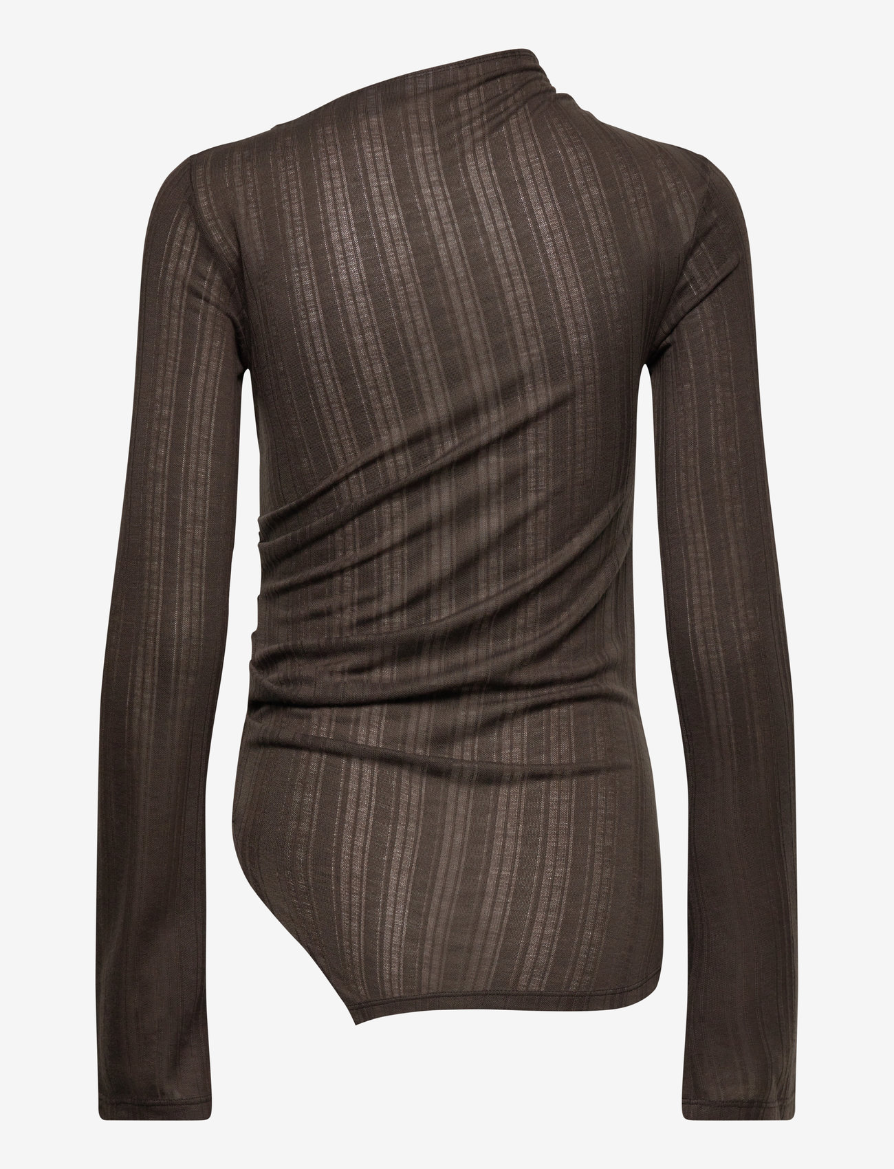 Weekday - Asymmetric Long Sleeve Top - langærmede toppe - grey dark - 1