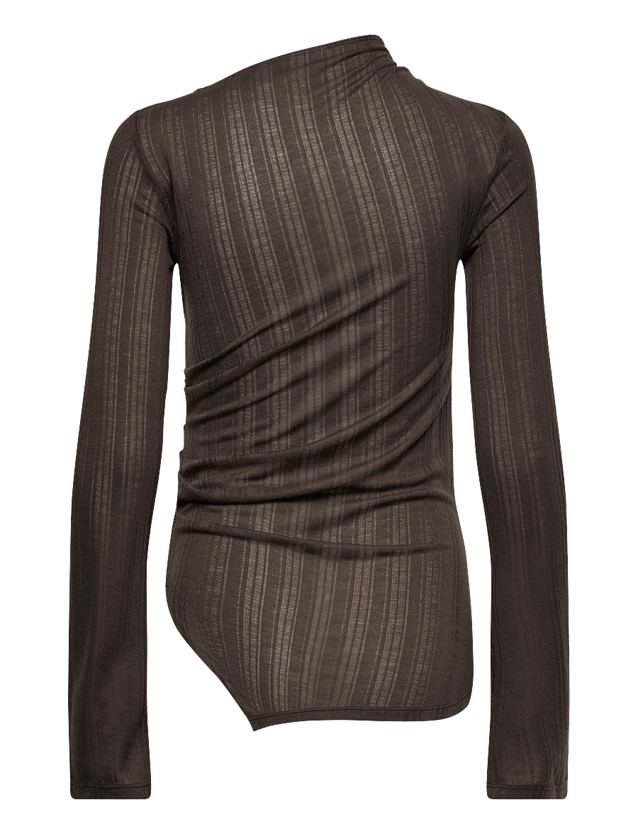 Weekday - Asymmetric Long Sleeve Top - langärmlige tops - grey dark - 1