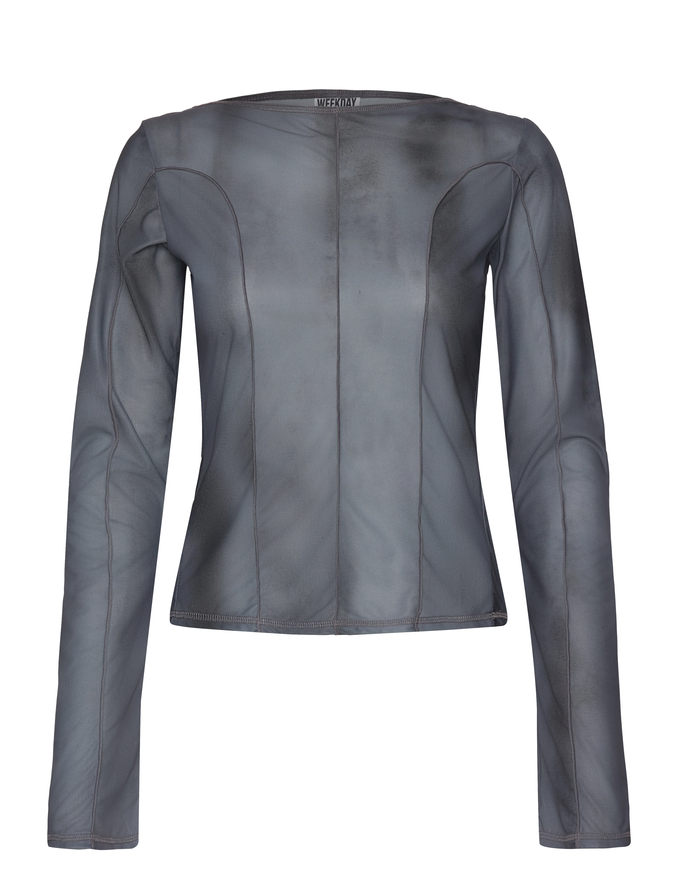 Weekday Printed Long Sleeve, XS, T-shirts & Oberteile, Grau - Long-sleeved, Frauen