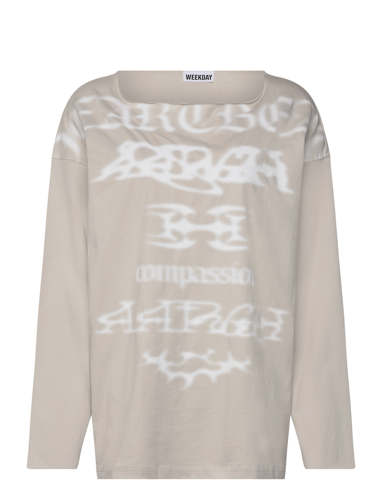 Weekday - Long-Sleeved Boat-Neck Printed Cotton