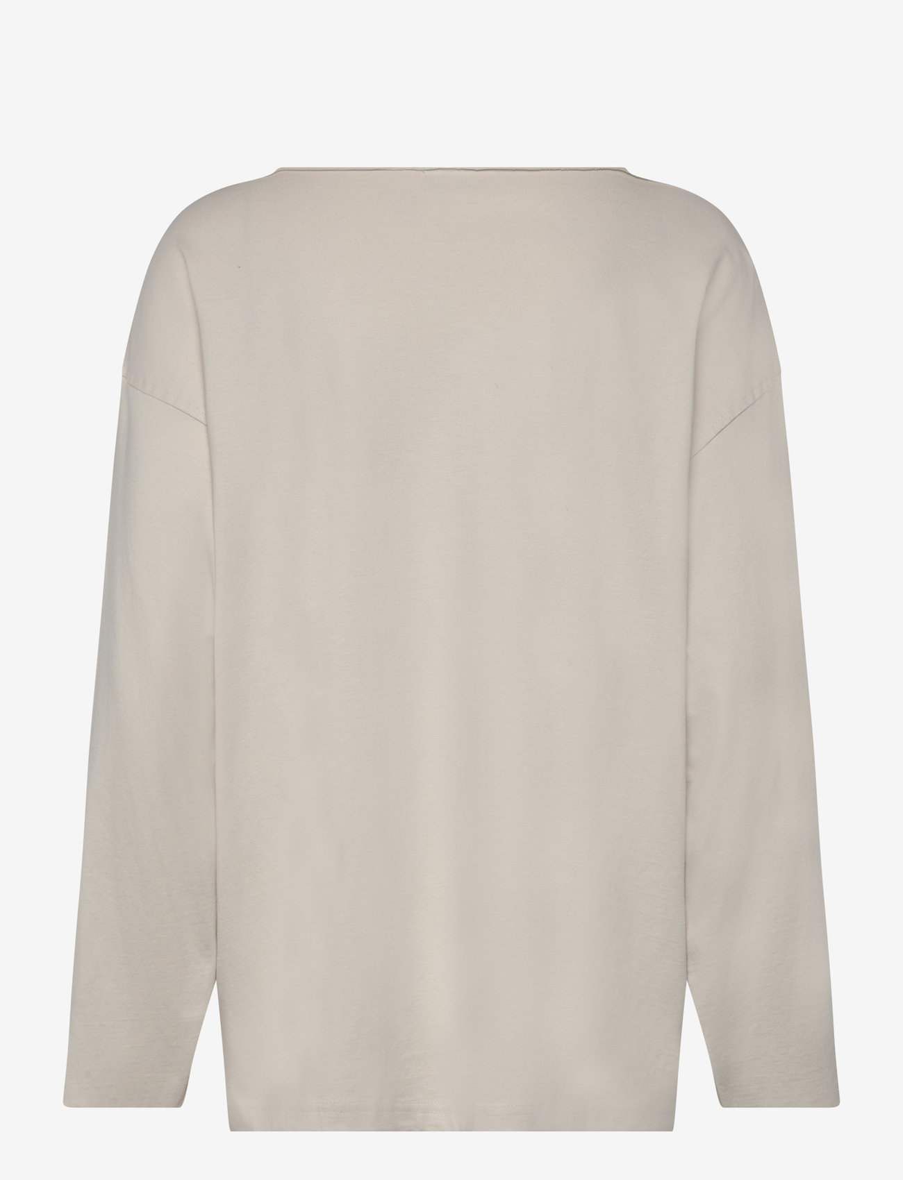 Weekday - Long-Sleeved Boat-Neck Printed Cotton Top - langærmede toppe - mole dusty light - 1