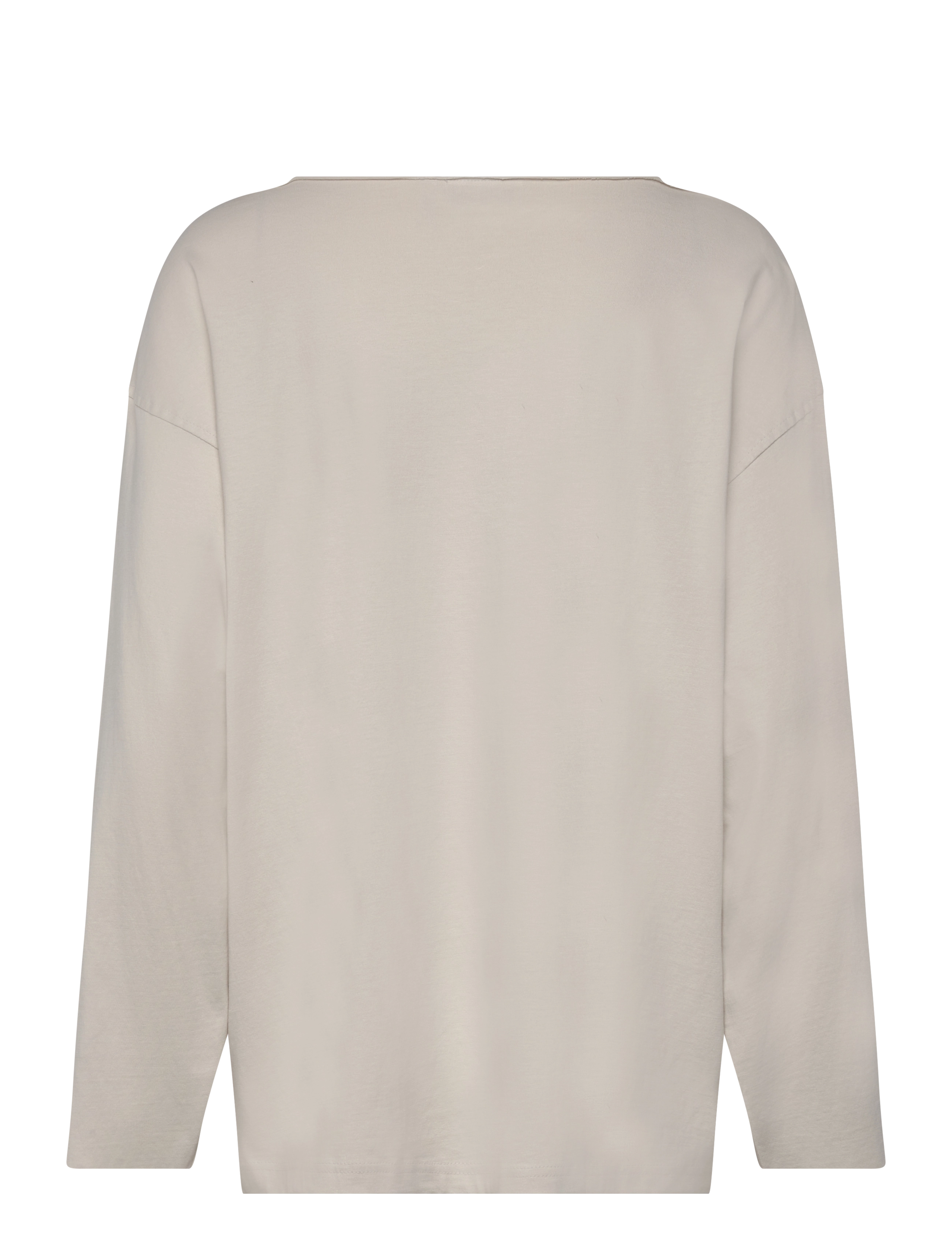 Weekday - Long-Sleeved Boat-Neck Printed Cotton Top - langermede topper - mole dusty light - 1