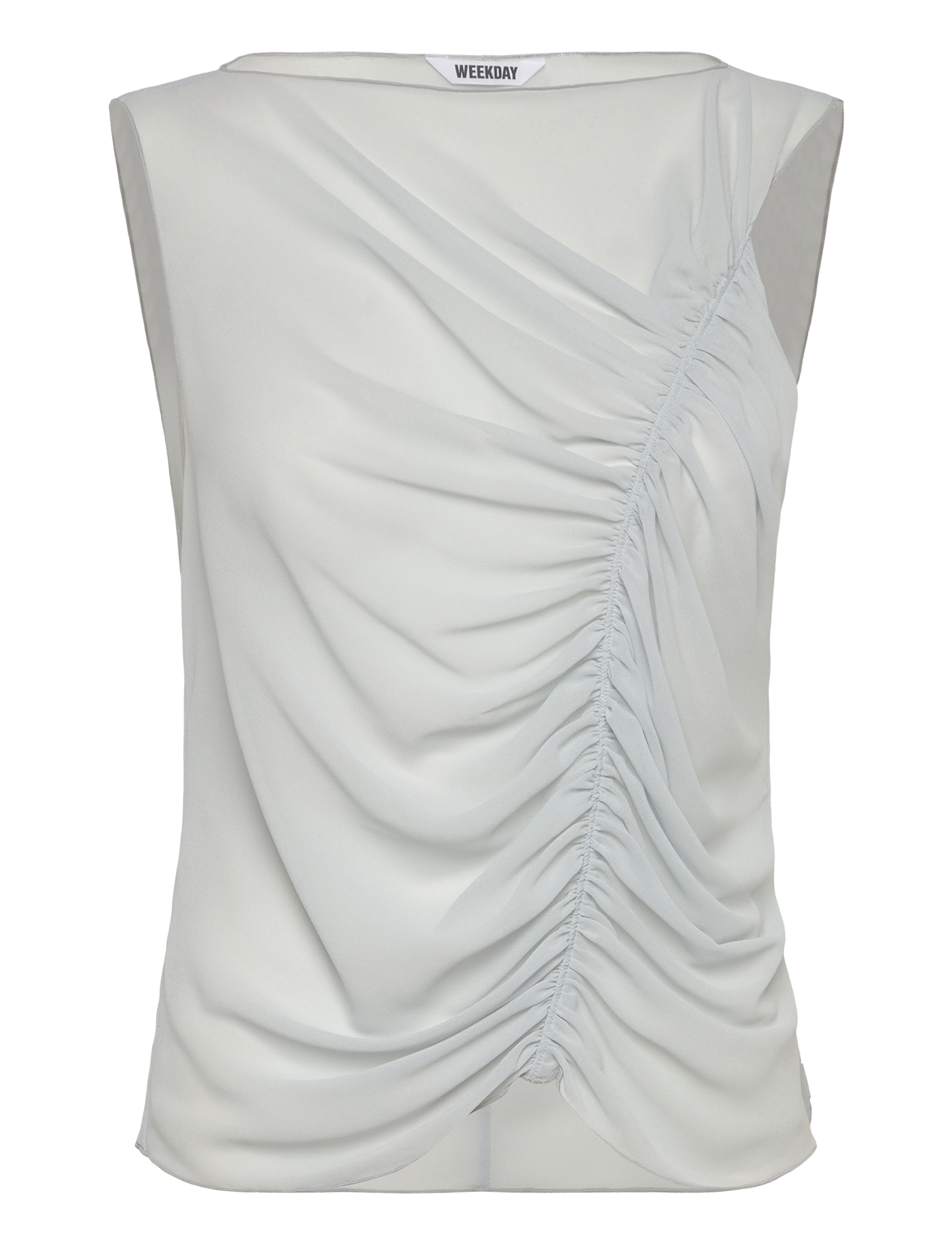 Weekday Chiffon Top, S, Blouses, Weiß - Sleeveless, Frauen