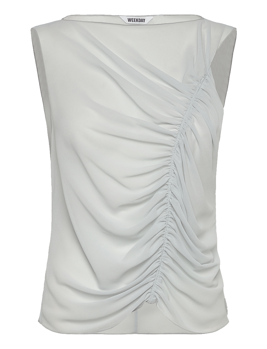 Weekday - Chiffon Top - Ärmellose blusen - light grey - 0