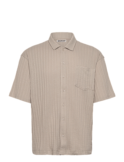 Knitted Short-Sleeved Button-Up Shirt - KortæRmede