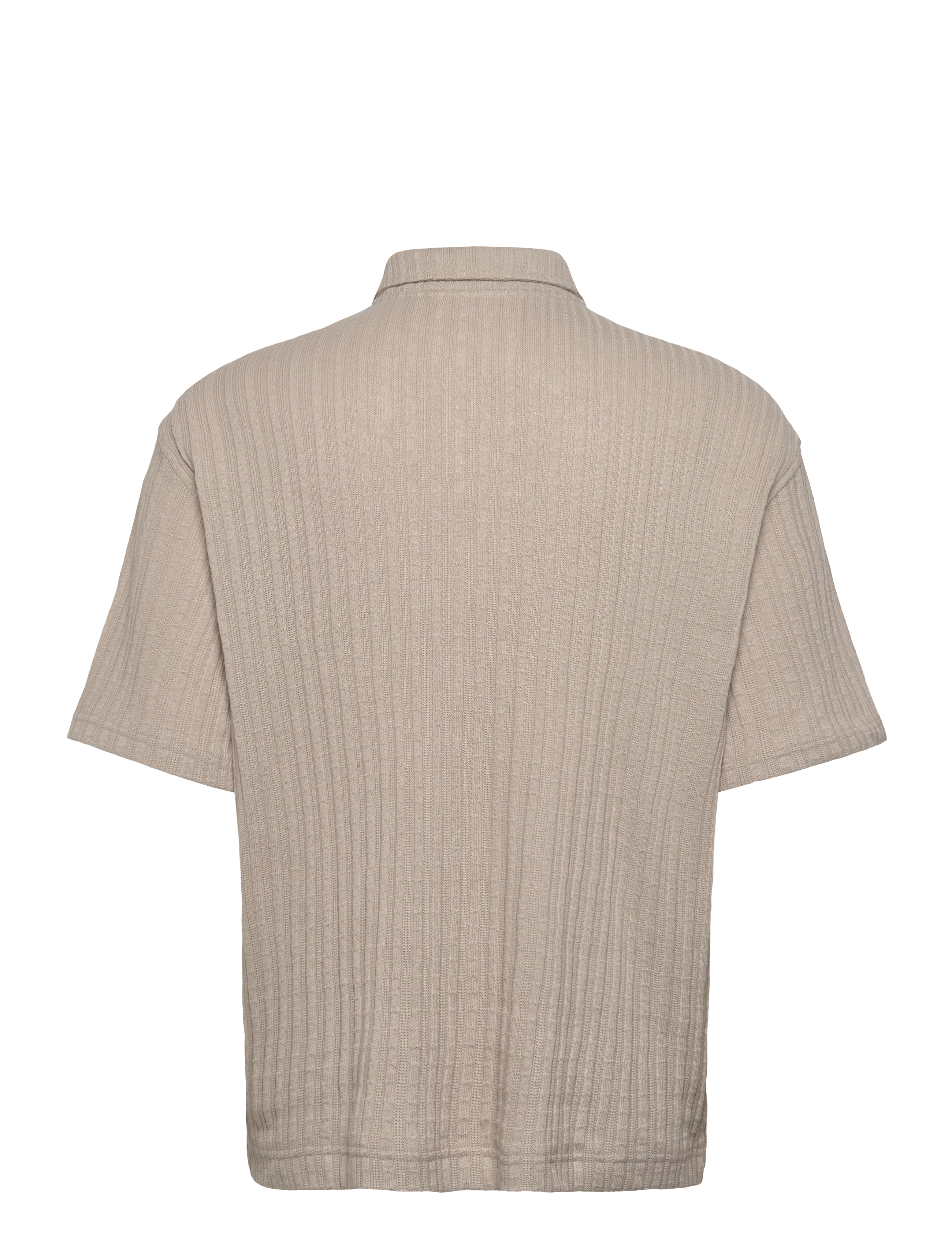 Weekday - Knitted Short-Sleeved Button-Up Shirt - lühikeste varrukatega särgid - mole dusty light - 1