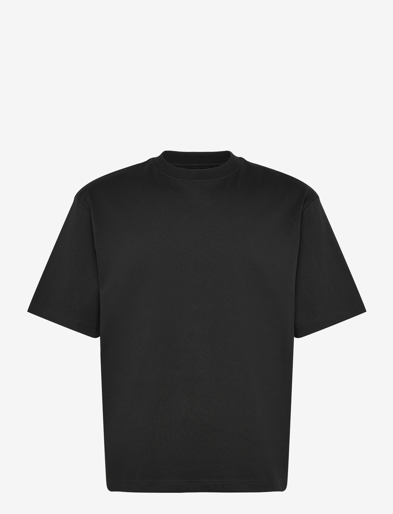Weekday - Relaxed Fit Short-Sleeved Cotton T-shirt - kortærmede t-shirts - black - 0