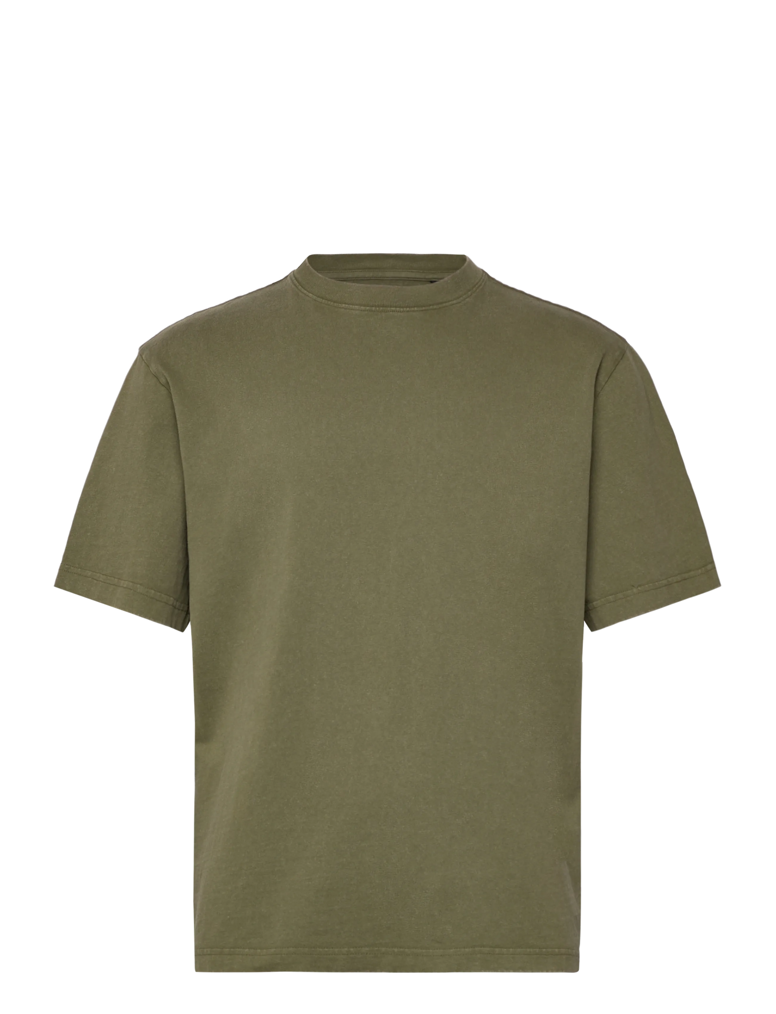 Relaxed Fit Short-Sleeved Cotton T-shirt - KHAKI GREEN