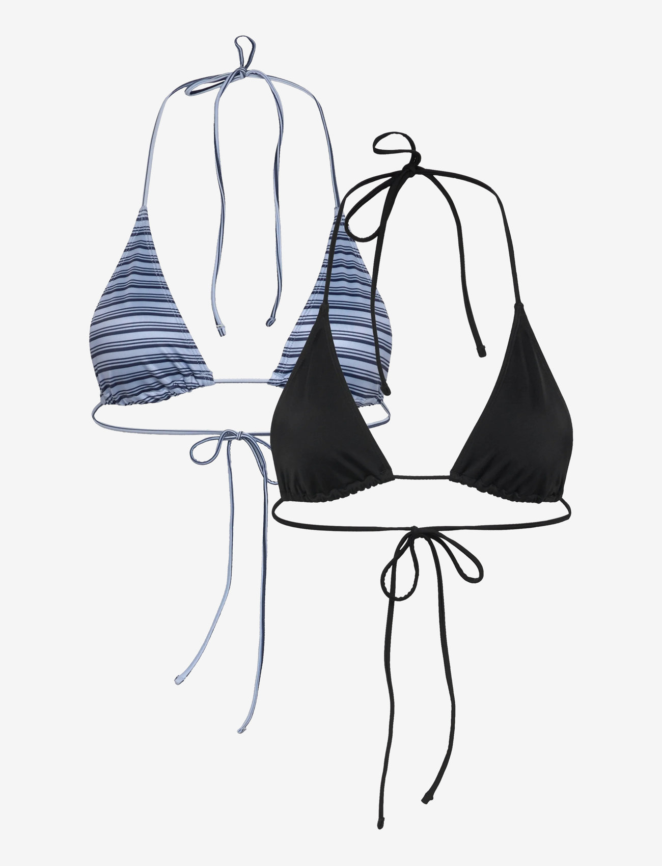 Weekday - 2-pack Strappy Triangle Bikini Tops - dreieck-bikini-oberteile - blue light - 0
