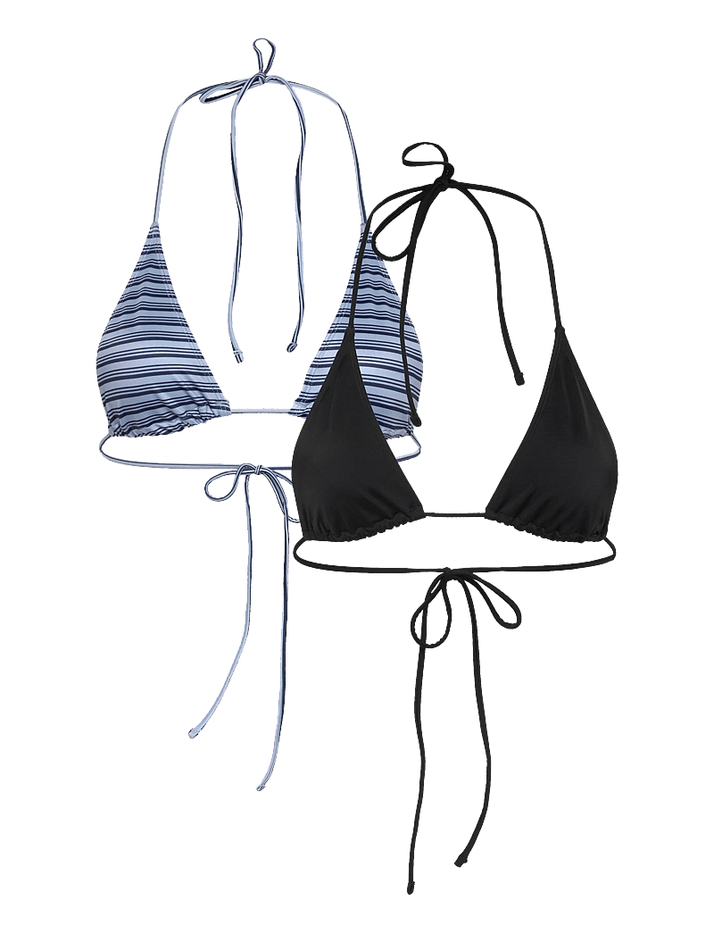 Weekday - 2-pack Strappy Triangle Bikini Tops - dreieck-bikini-oberteile - blue light - 0