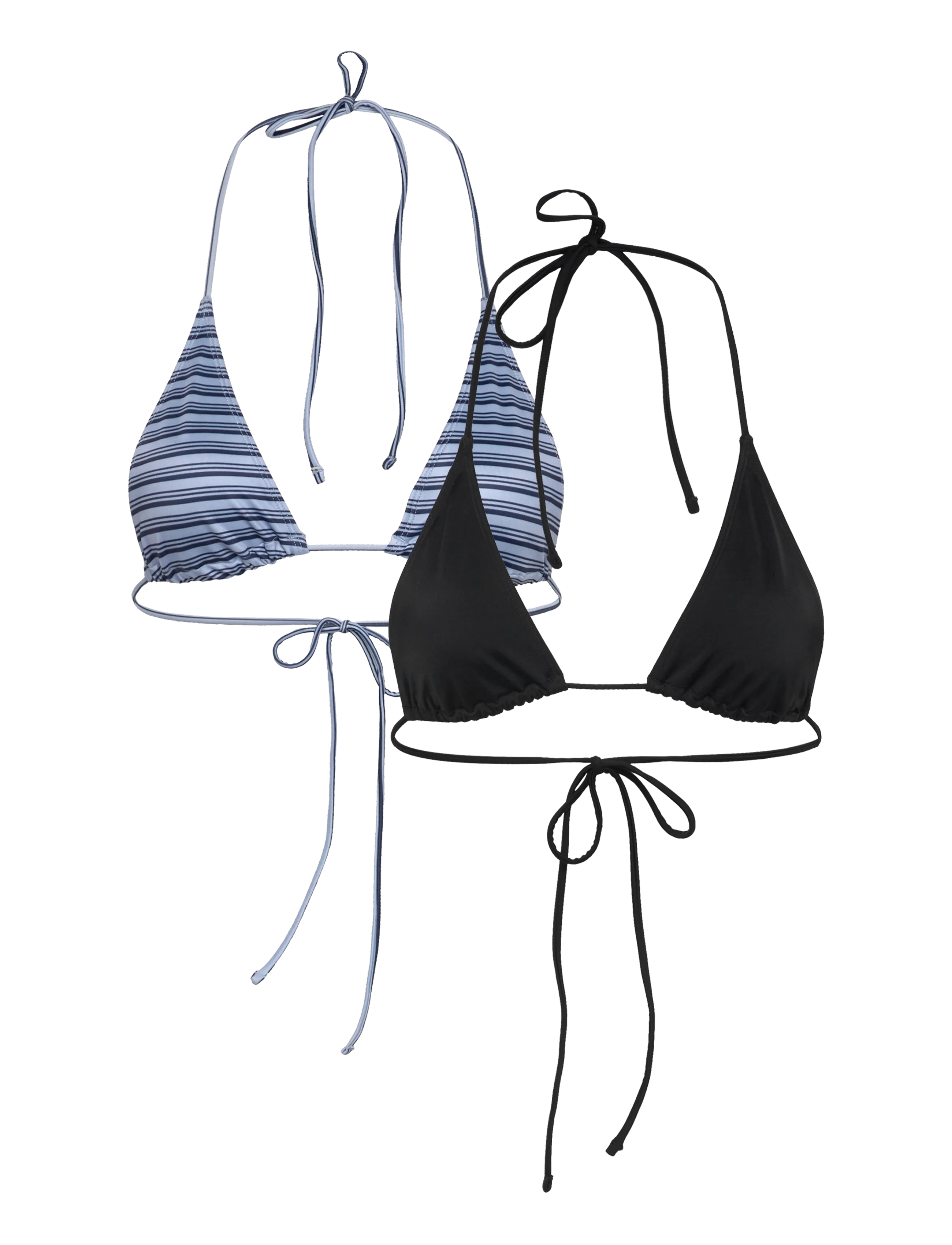 Weekday 2-pack Strappy Triangle Bikini Tops - Bikinis - BLUE LIGHT / multi