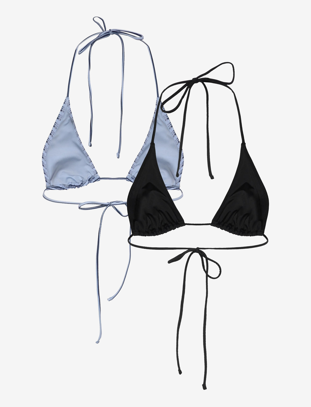 Weekday - 2-pack Strappy Triangle Bikini Tops - dreieck-bikini-oberteile - blue light - 1