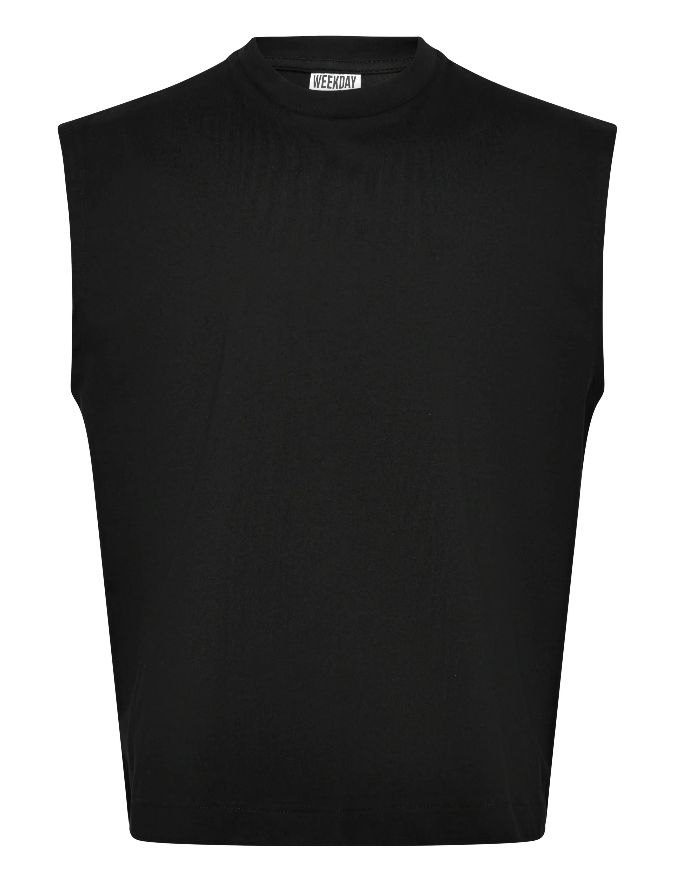 Weekday Loose Fit Square Cotton Tank Top, Mænd, Løs Pasform Firkantet Tank Top, Sort, Str: M