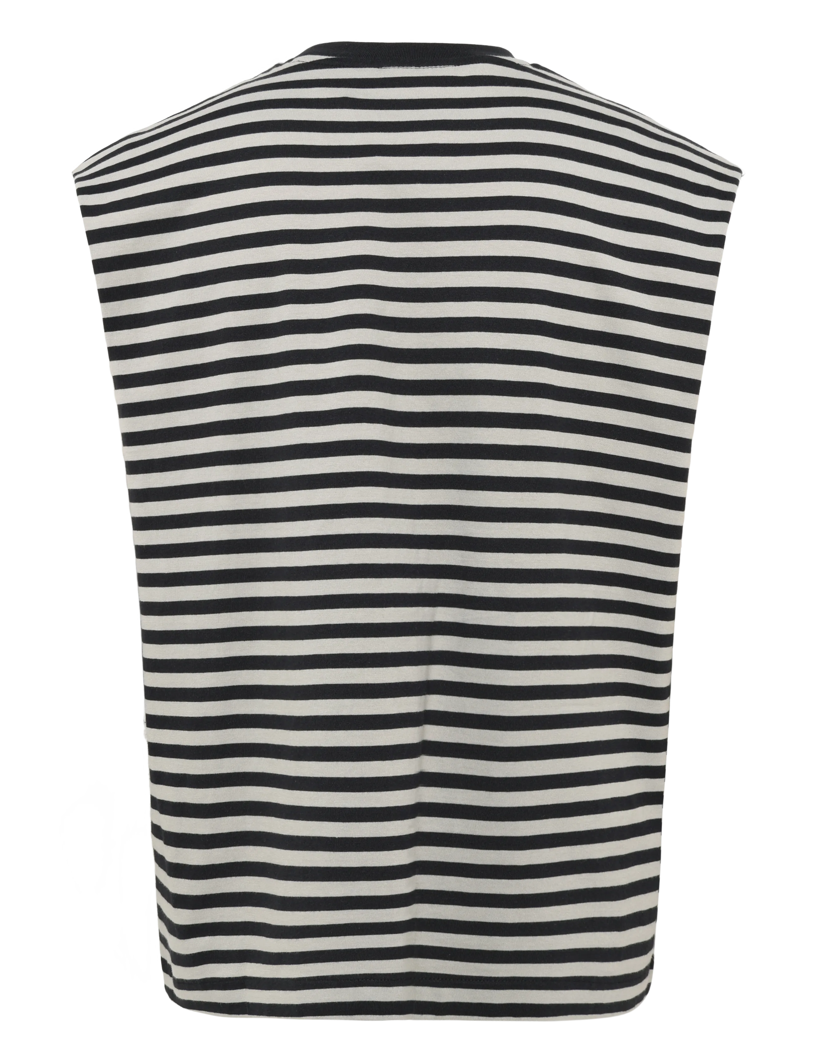 Weekday - Loose Fit Square Cotton Tank Top - varrukateta särgid - grey stripe - 1