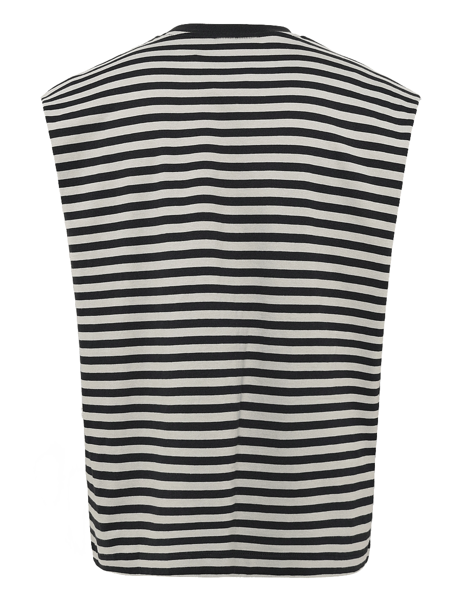 Weekday - Loose Fit Square Cotton Tank Top - linnen - grey stripe - 1