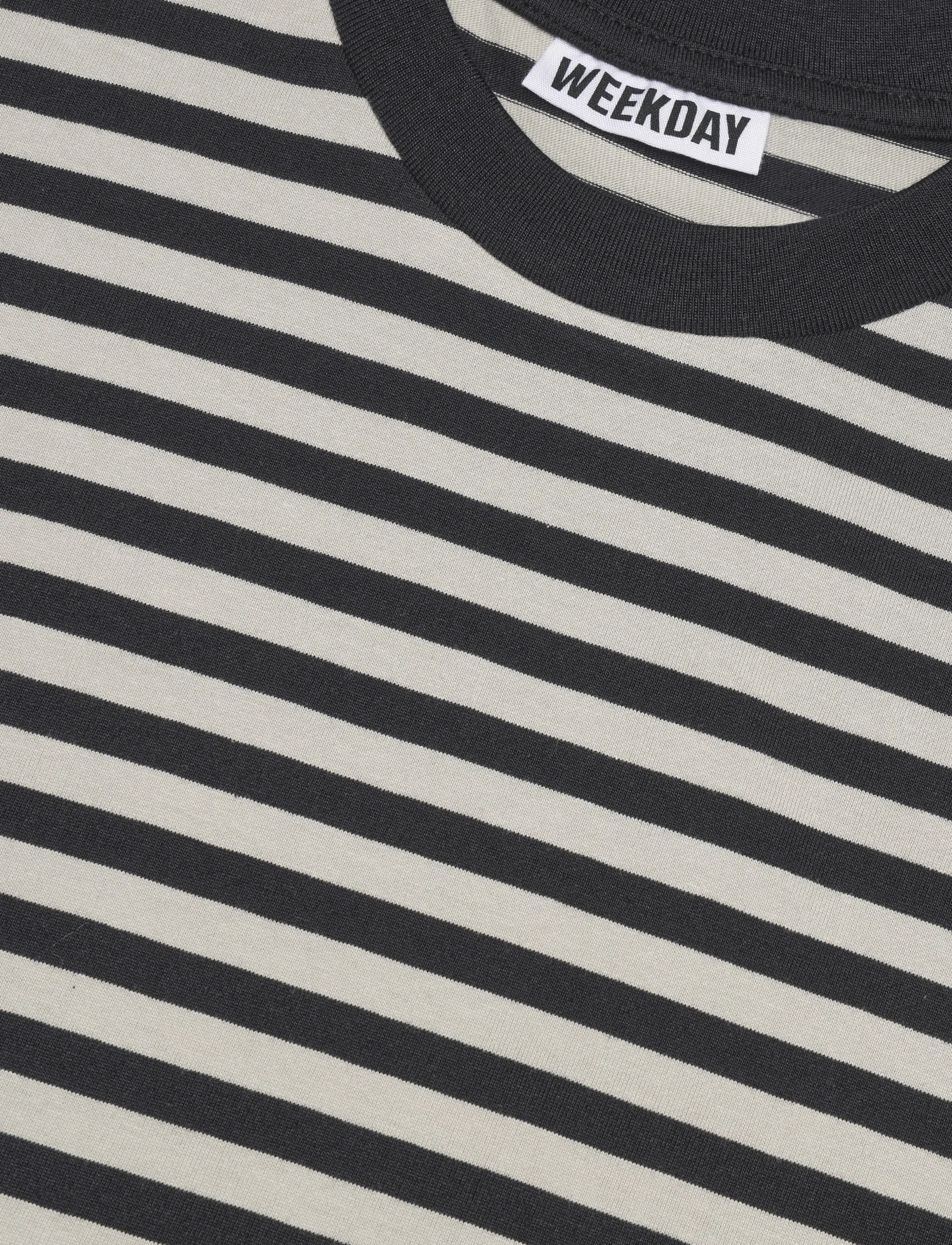 Weekday - Loose Fit Square Cotton Tank Top - varrukateta särgid - grey stripe - 2