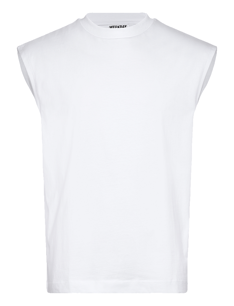 Weekday - Loose Fit Square Cotton Tank Top - tank tops - white - 0