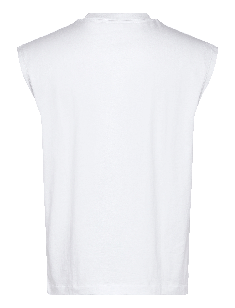 Weekday - Loose Fit Square Cotton Tank Top - tank tops - white - 1