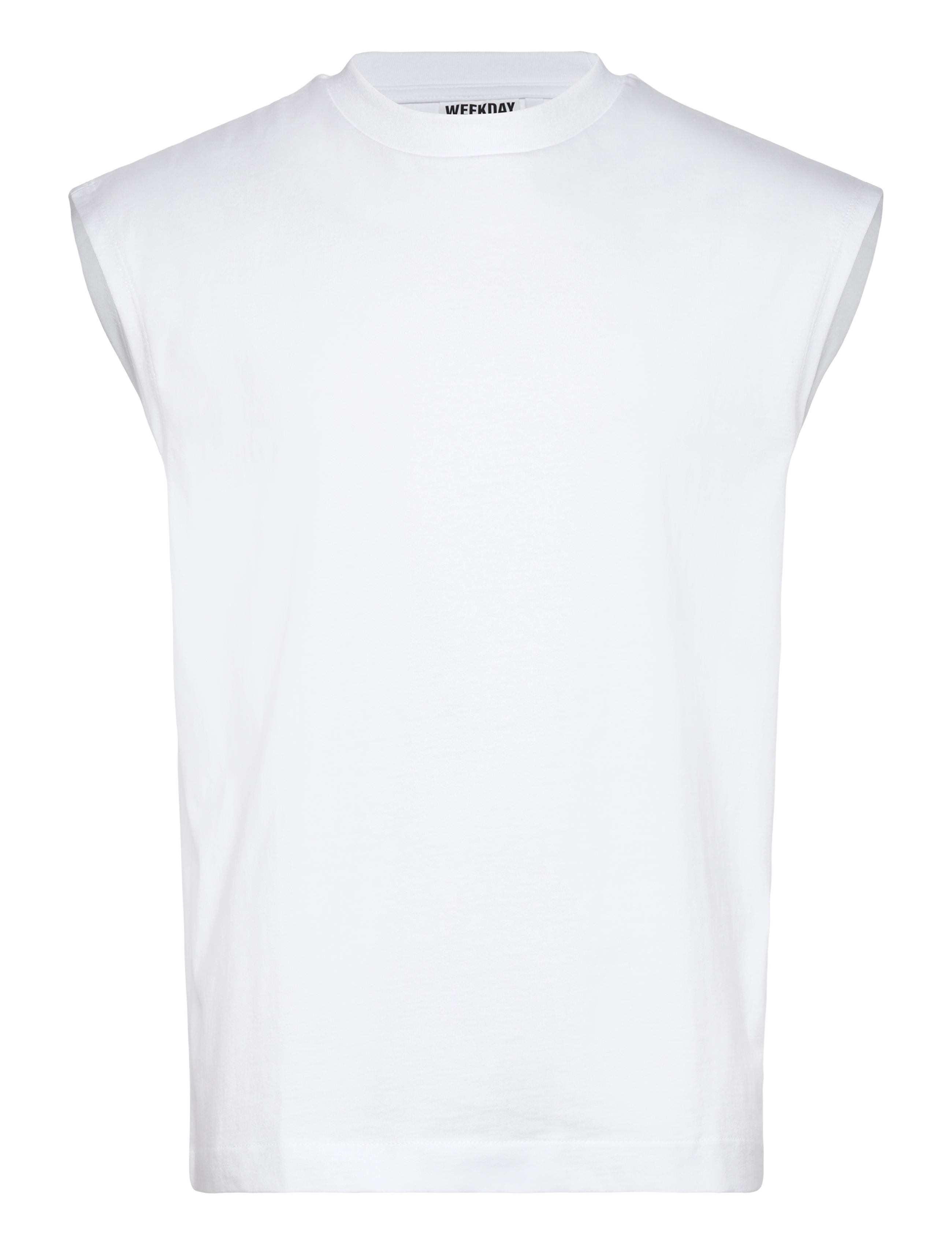 Weekday Loose Fit Square Cotton Tank Top, XS, White, T-Shirts > Uden Ærmer, Herre