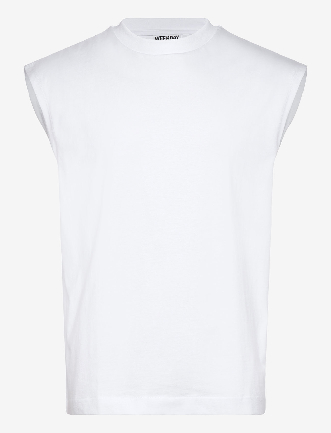 Weekday - Loose Fit Square Cotton Tank Top - tank tops - white - 0