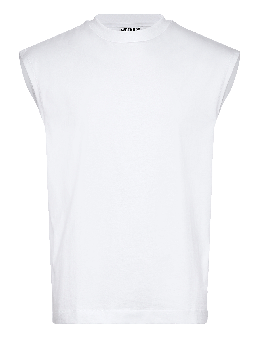 Weekday - Loose Fit Square Cotton Tank Top - linnen - white - 0