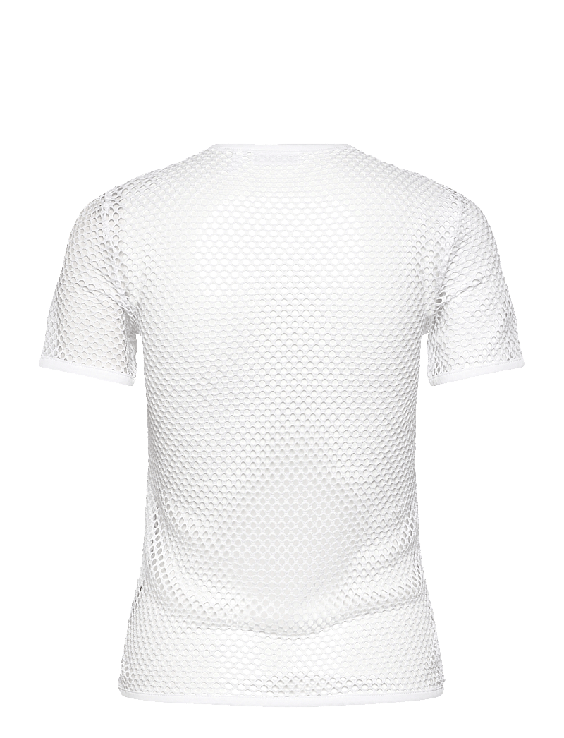 Weekday - Slim-Fit Short-Sleeved Net T-shirt - t-shirts - white light - 1