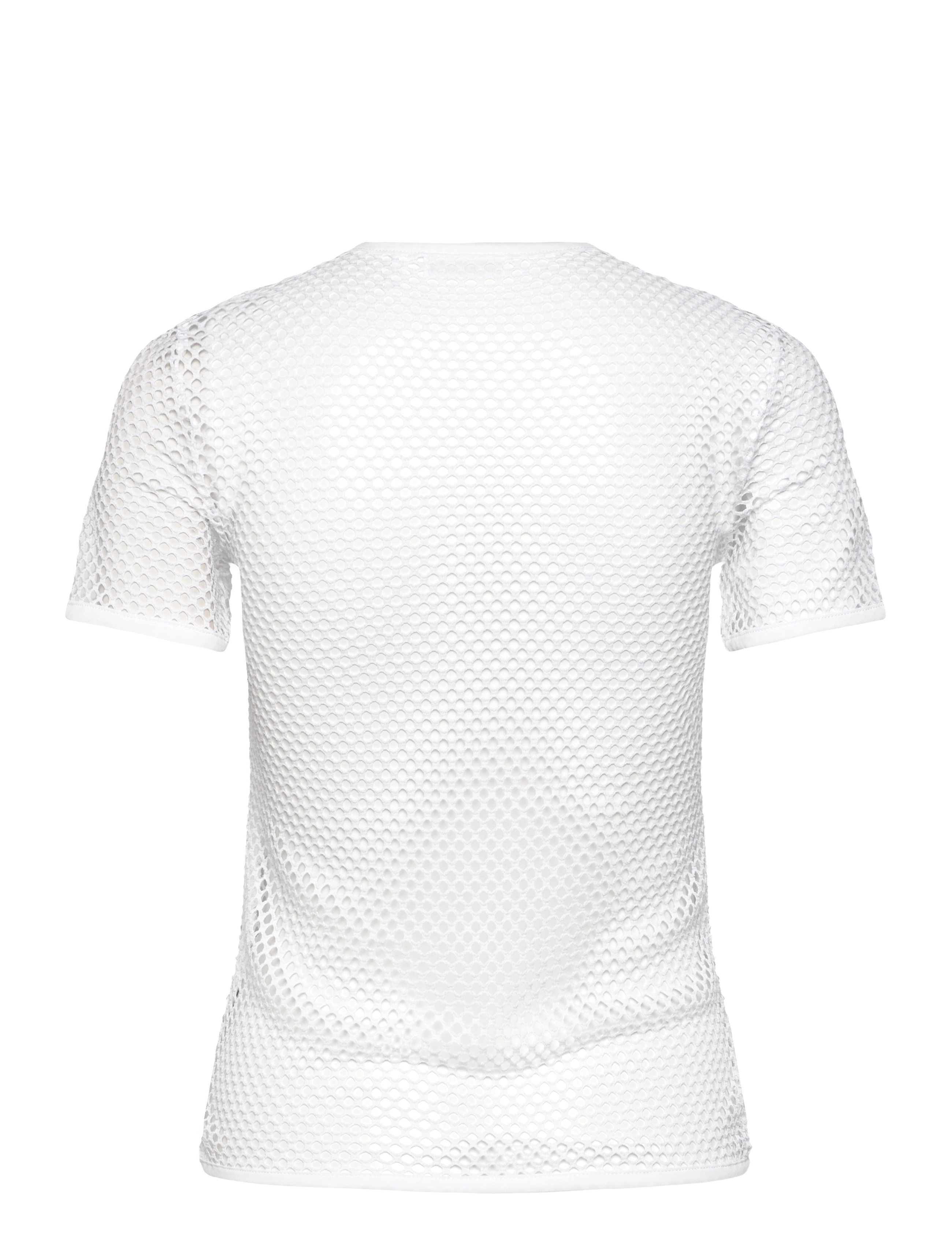 Weekday - Slim-Fit Short-Sleeved Net T-shirt - t-shirts - white light - 1