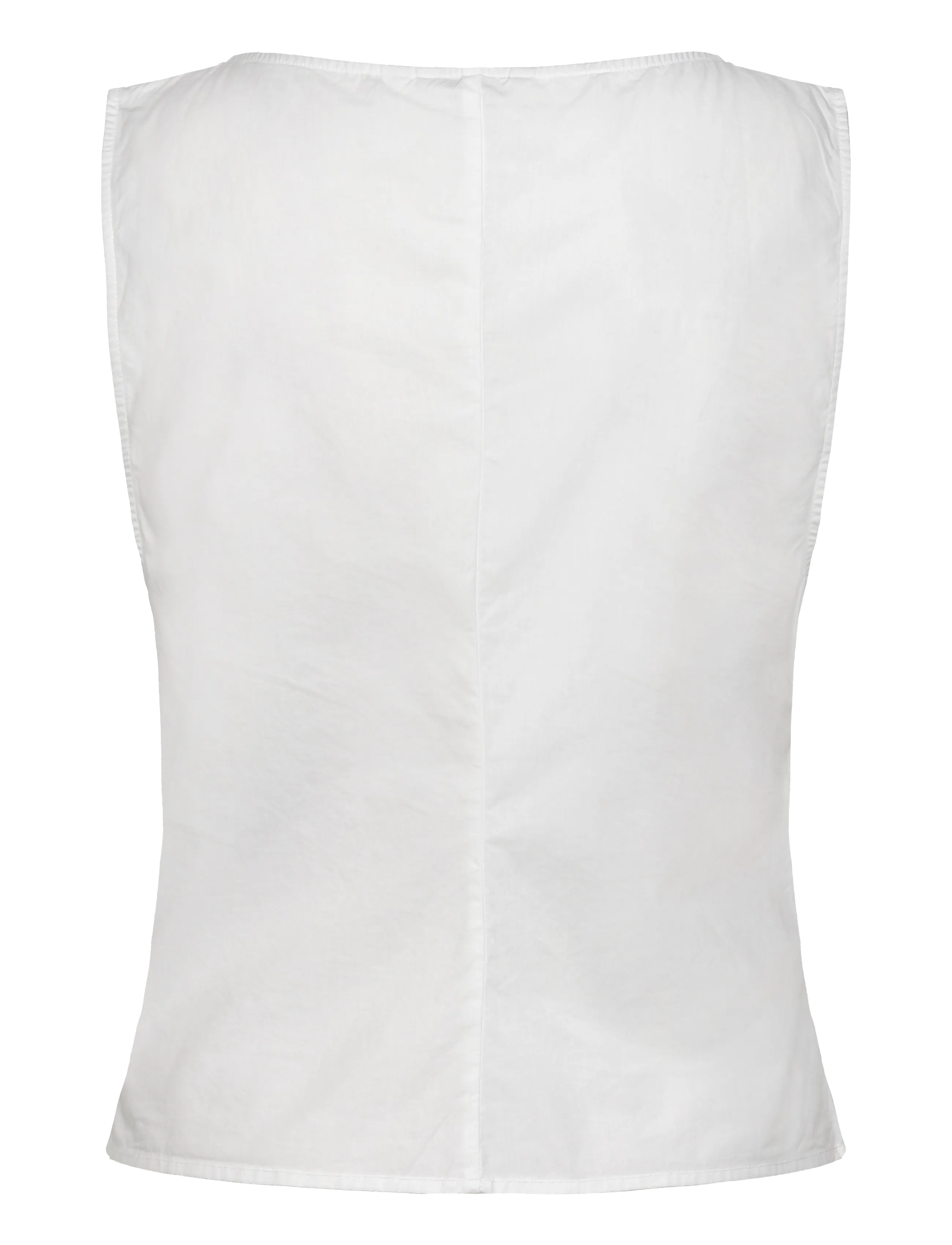 Weekday - Sleeveless V-Neck Cotton Poplin Top - white - 1