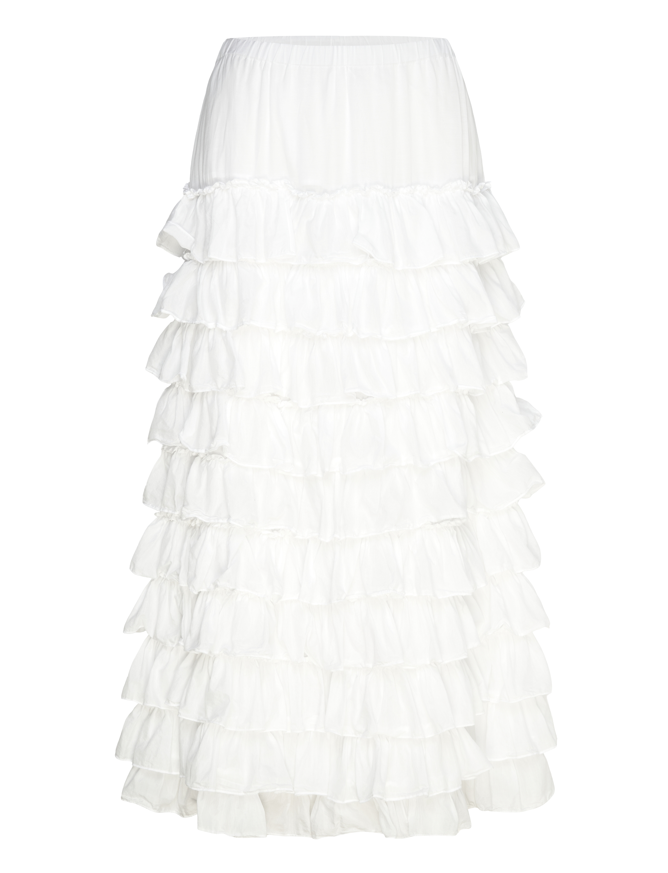 Weekday Frilled Maxi Skirt - Tøj - WHITE / white