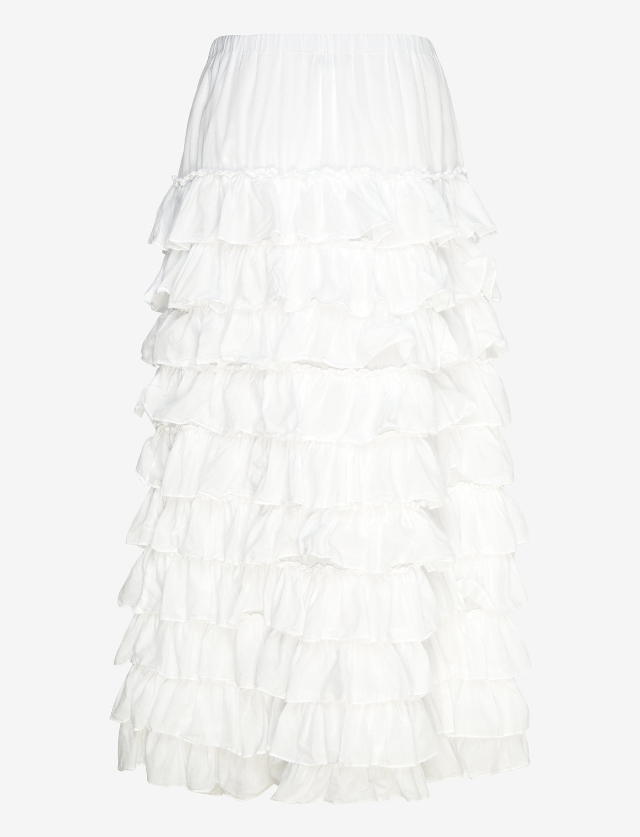 Weekday - Frilled Maxi Skirt - maxi röcke - white - 1