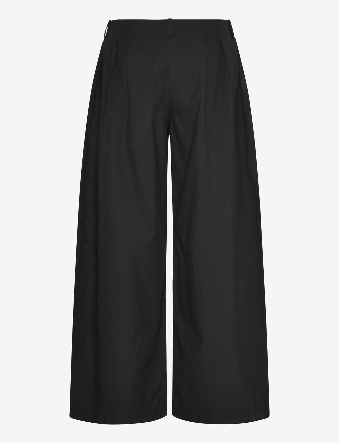 Weekday - Aya Pleated Trousers - vida byxor - black - 2