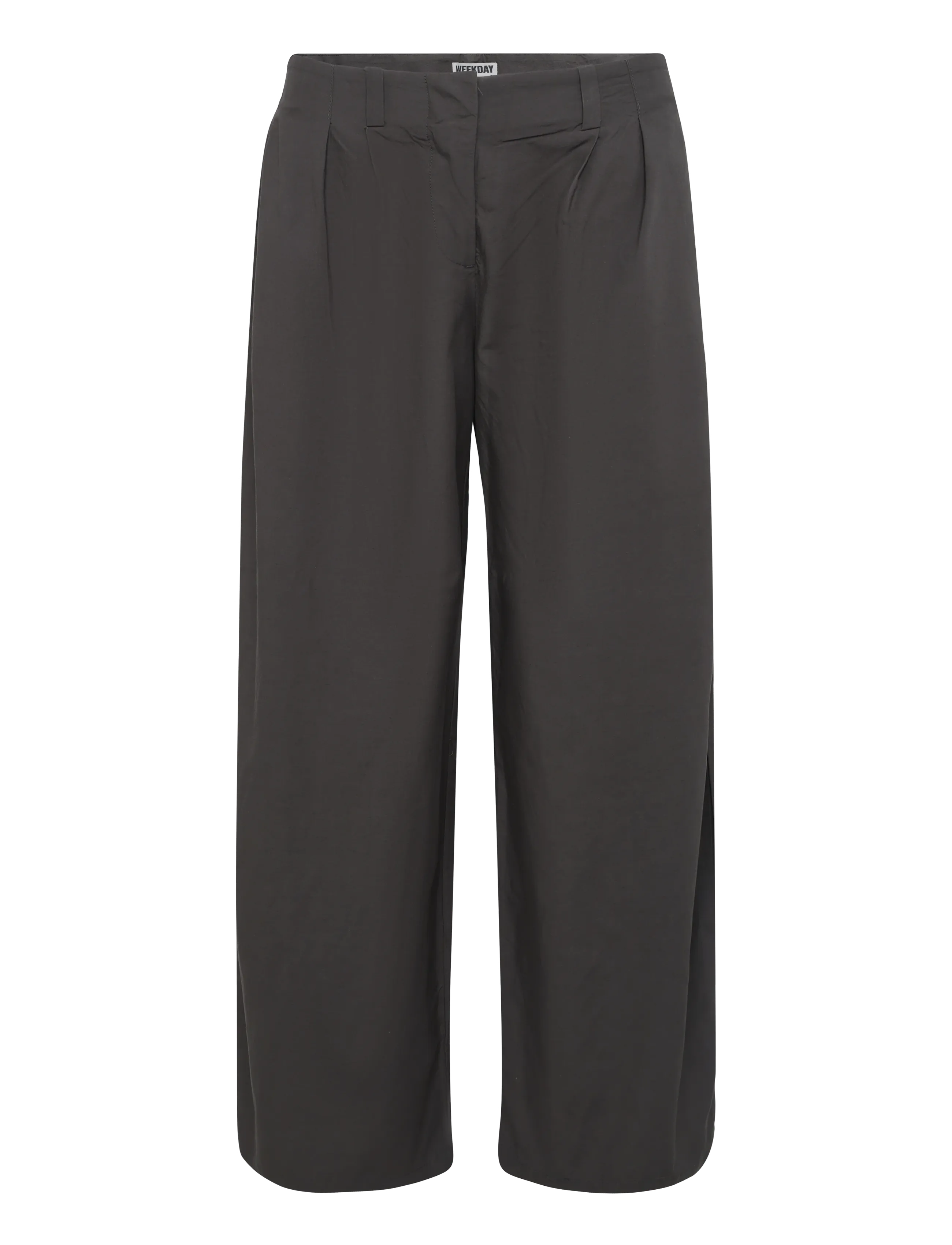 Weekday Low Rise Wide Leg Pleated Trousers - Hosen - DARK GREY / grey