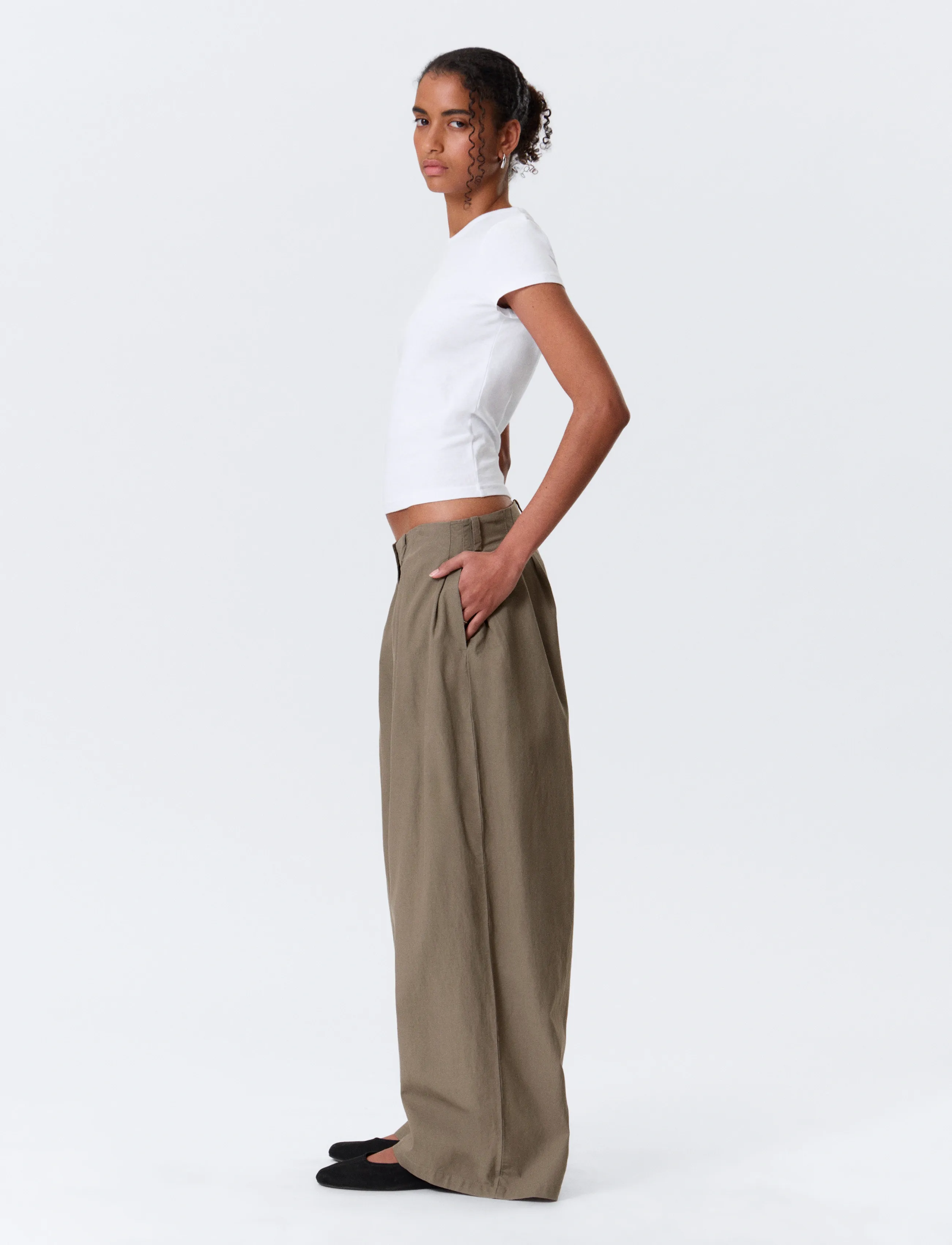 Weekday - Aya Pleated Trousers - hosen mit weitem bein - grey - 4