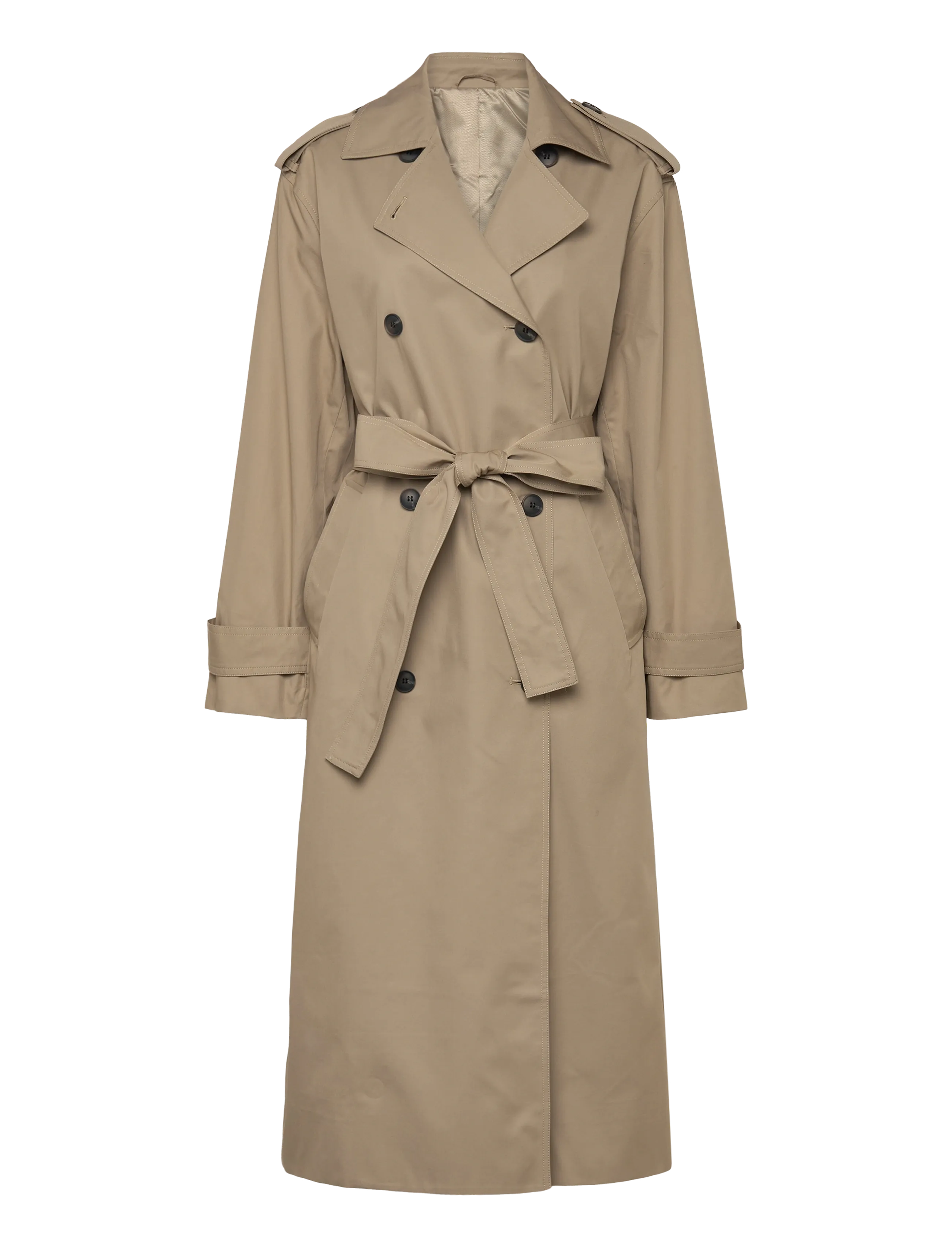 Weekday Oversized Double-Breasted Canvas Trench Coat - Jakker & Frakker - BEIGE / beige