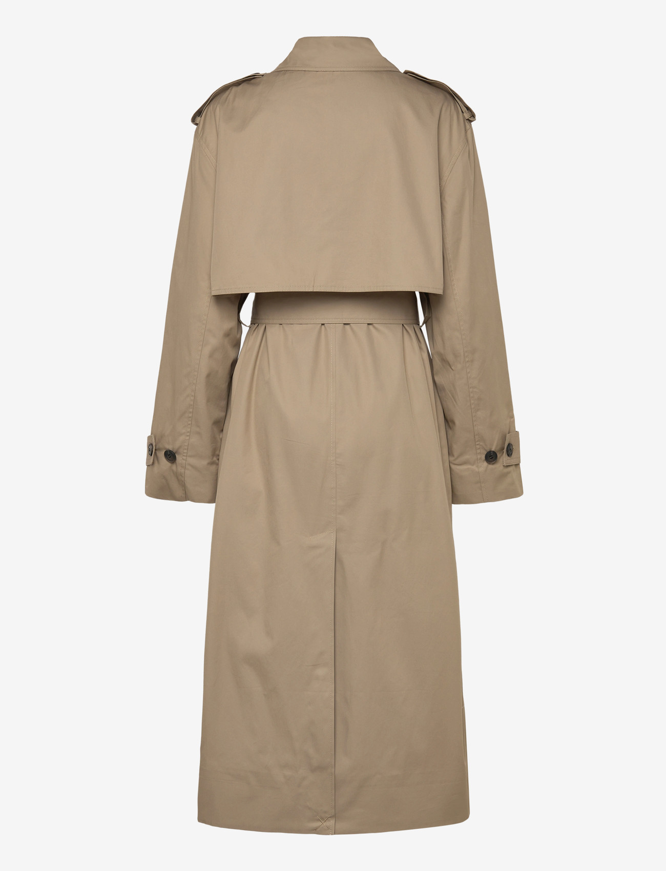 Weekday - Oversized Double-Breasted Canvas Trench Coat - trenchcoats - beige - 1