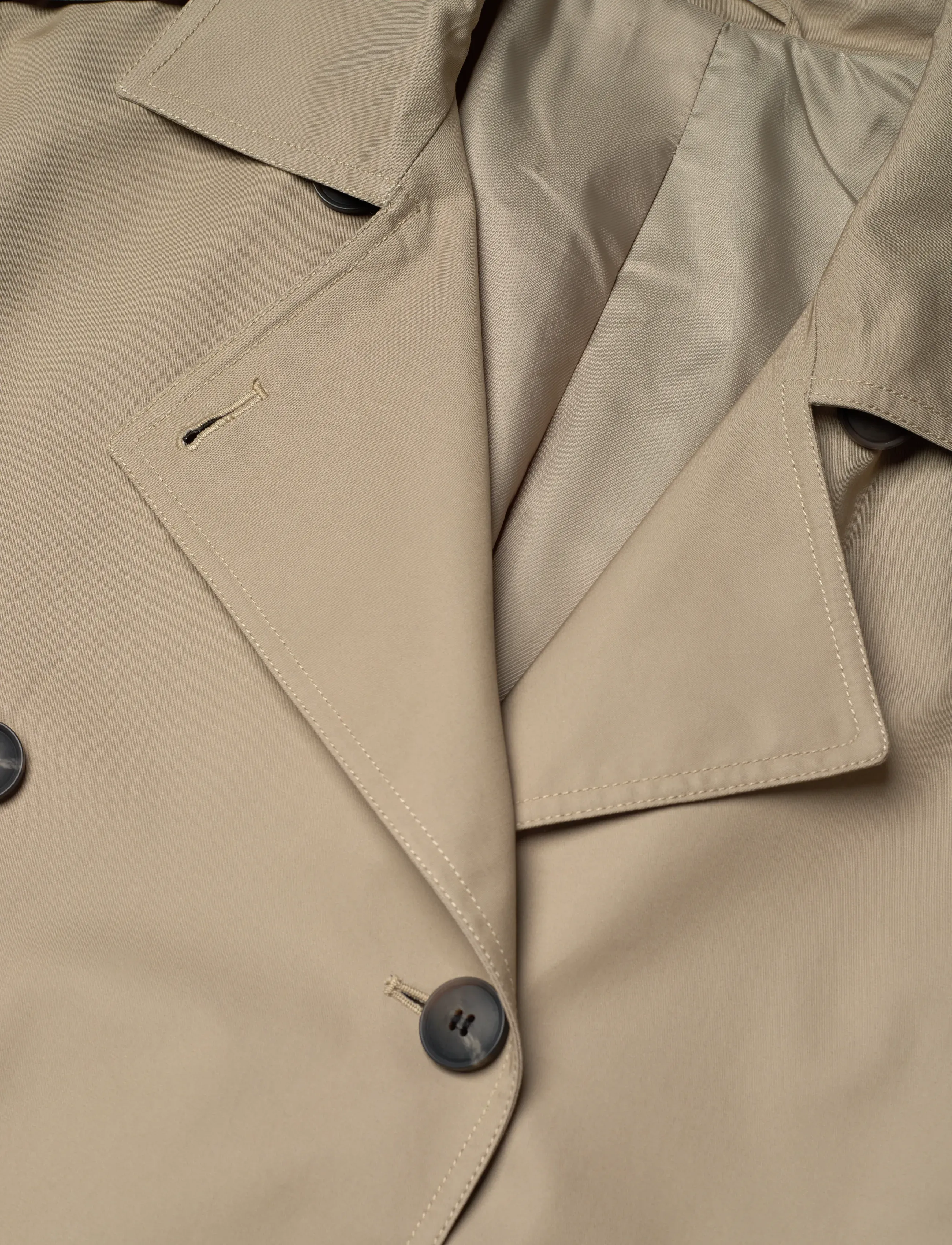Weekday - Oversized Double-Breasted Canvas Trench Coat - trenchs - beige - 3