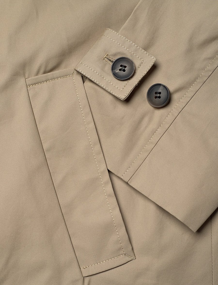 Weekday - Oversized Double-Breasted Canvas Trench Coat - trenchcoats - beige - 4