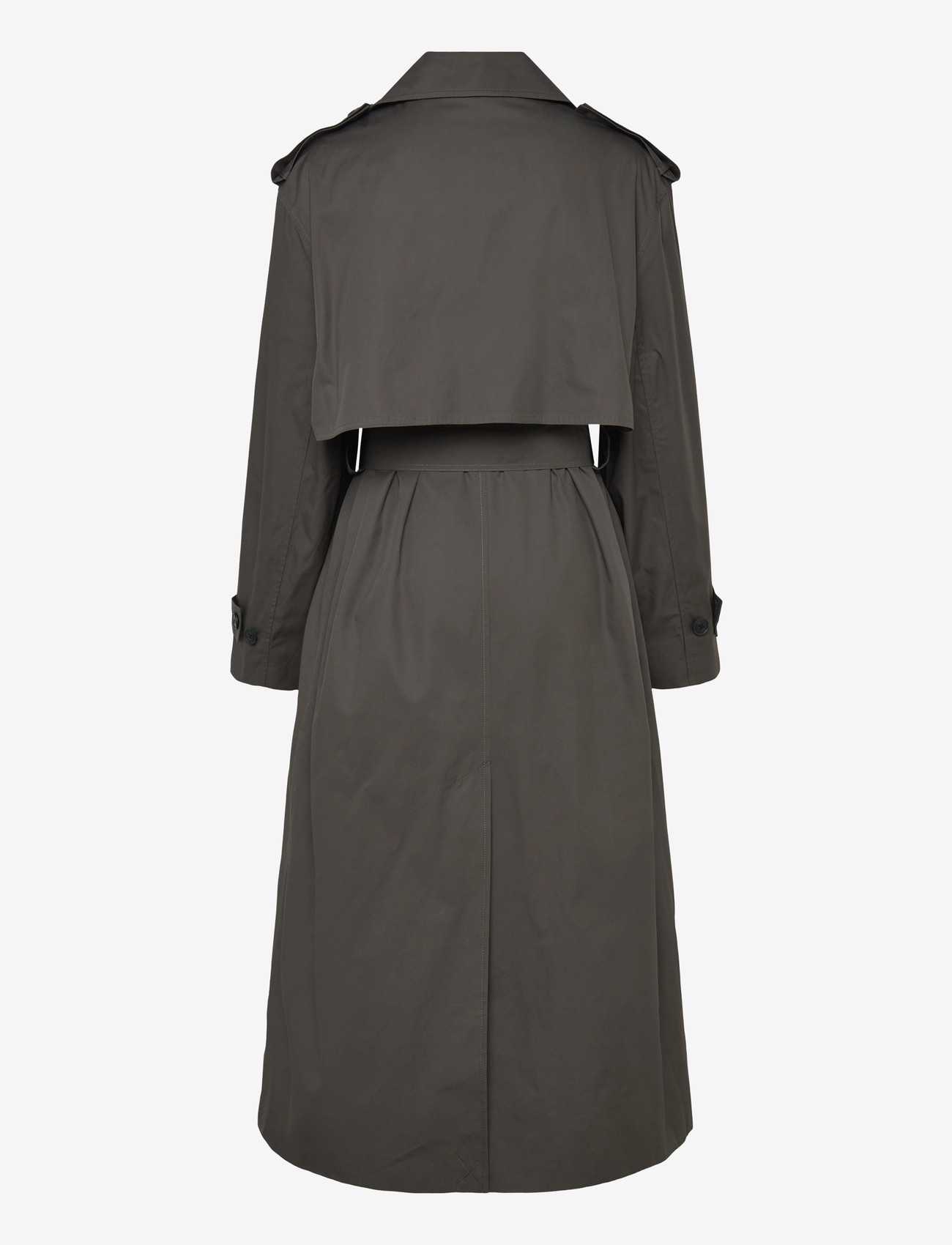 Weekday - Oversized Double-Breasted Canvas Trench Coat - trench coats - dark grey - 1