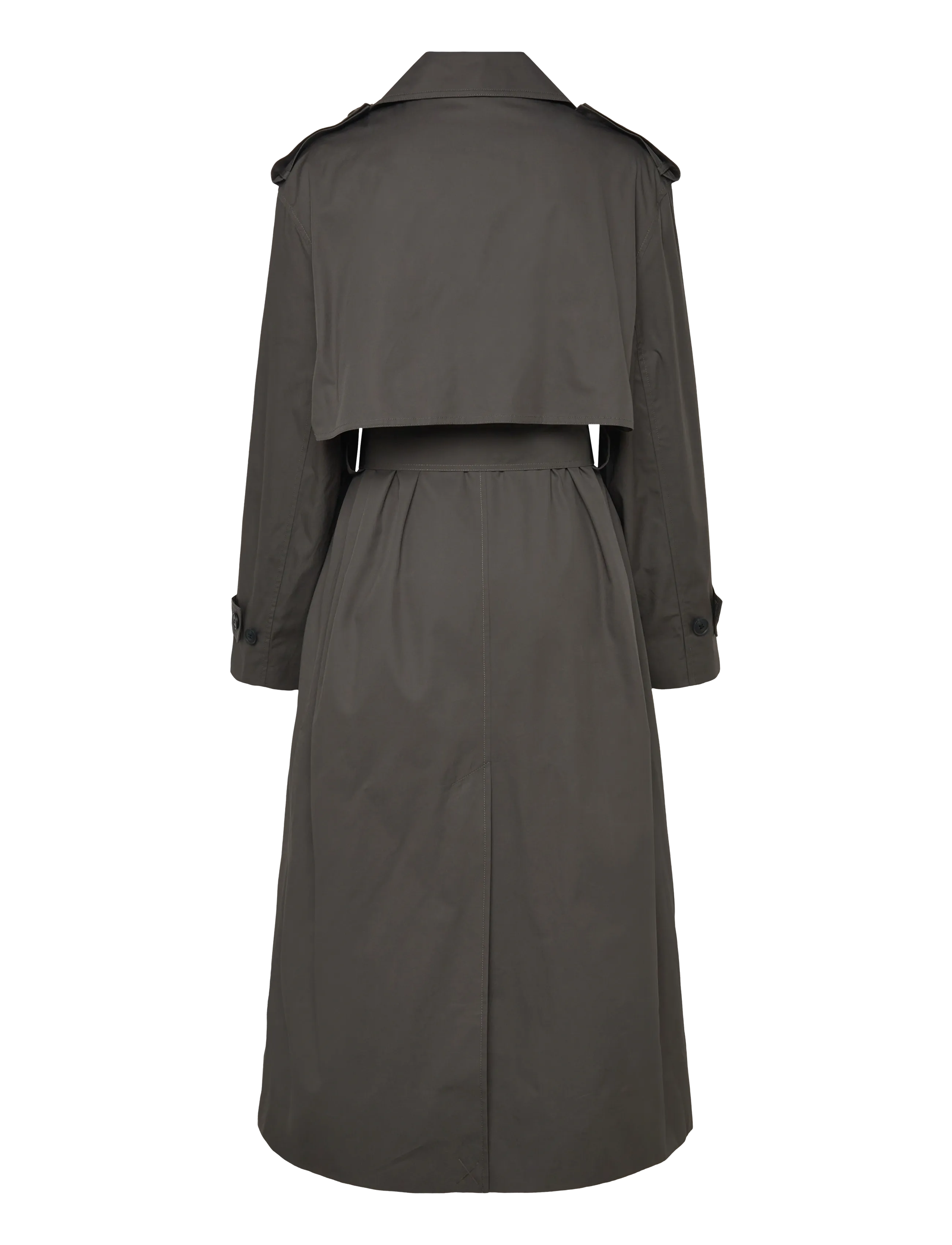 Weekday - Oversized Double-Breasted Canvas Trench Coat - trench coats - dark grey - 1